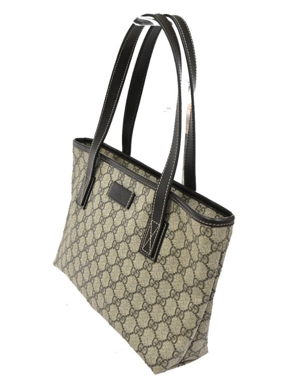 GUCCI Logo GG Pattern Hand Tote Bag Supreme Leather Brown Italy 80TA566 - Picture 2 of 15